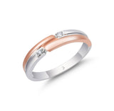 Pave Diamond Ring Set in 18k Rose Gold & White Gold