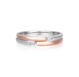 Pave Diamond Ring Set in 18k Rose Gold & White Gold